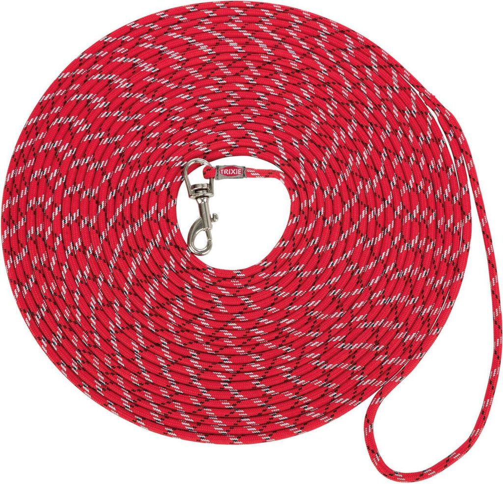TRIXIE Junior Welpen-Schleppleine, rund - rot - 8 m/ø 4 mm