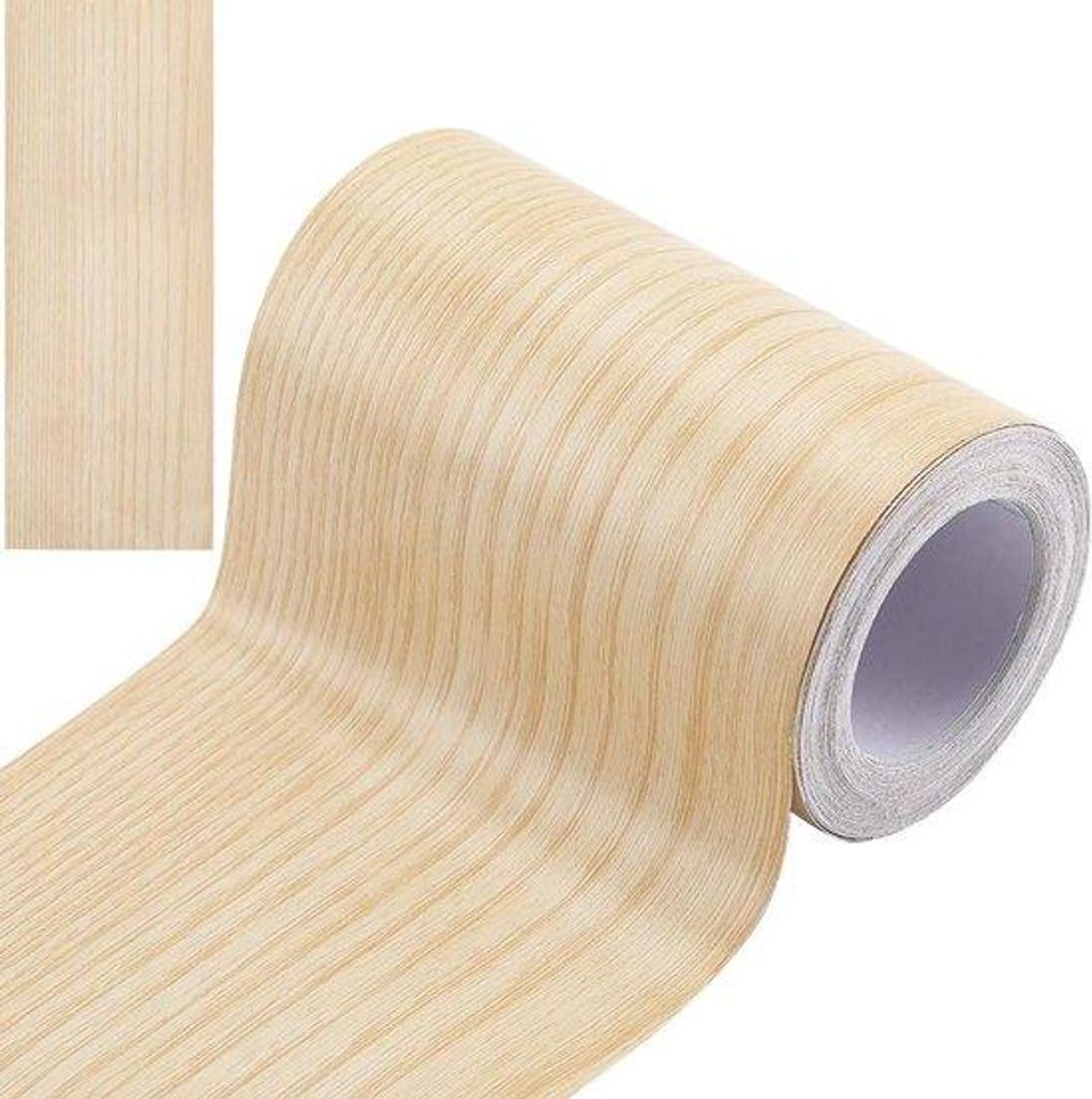 Selbstklebendes Hohlraumtape aus PVC - 10 Meter lang - Cornsilk - realistische Holzoptik - feine Kantenbande.