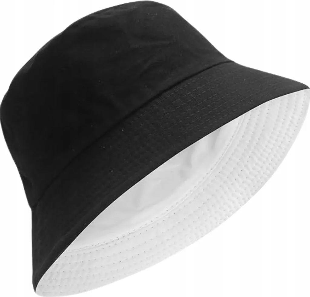 EDIBAZZAR Cappello a Secchiello Double-Face Bianco e Nero - Stile Estate - 4