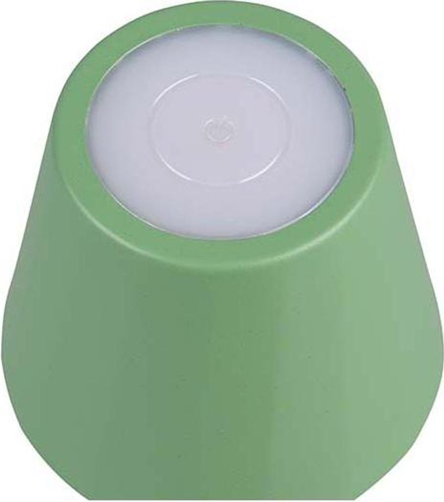 LED Tischleuchte, Metall, dimmbar, grün, Akku, Touch, H 21cm