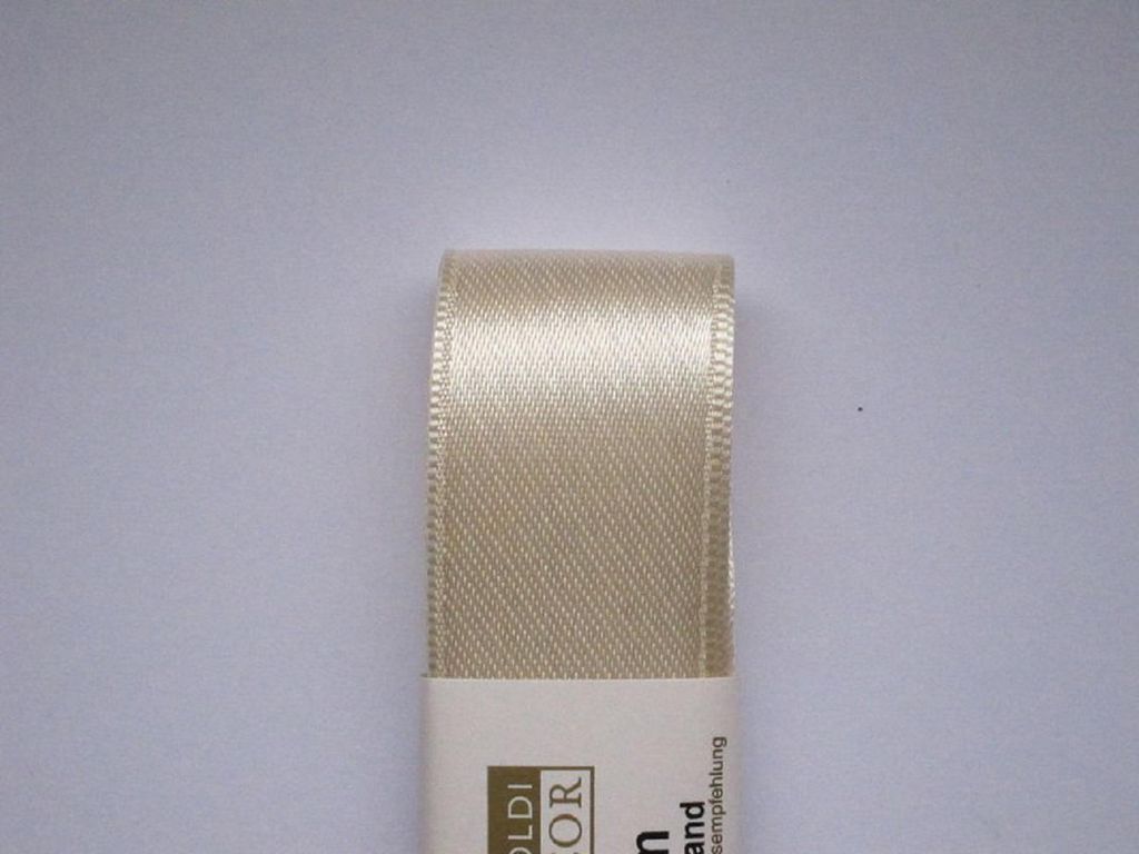 STOFF- BAND Doppelsatin farbig GOLDINA 25 mm/3m CREME