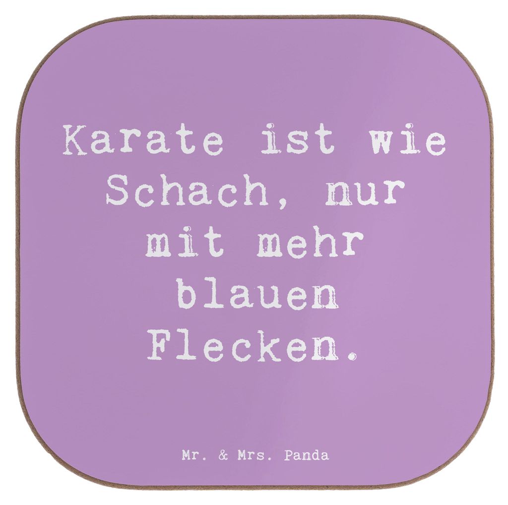 Mr. & Mrs. Panda Untersetzer Glas Spruch Karate Schach - Lavendeltraum - Geschenk, Humor, Coaster, Gläser, für, Respekt, Sportart, Tassenunterset...