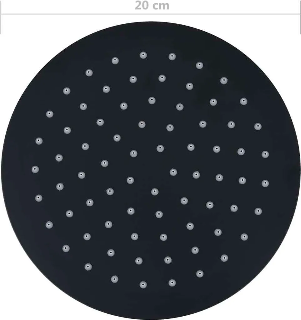 Doccia a pioggia in acciaio inox 20 cm rotonda nera - 7