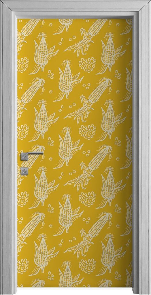 Tür Selbstklebende 90x210 cm Türfolie Türtapete Klebefolie - Gelbes Mais Muster