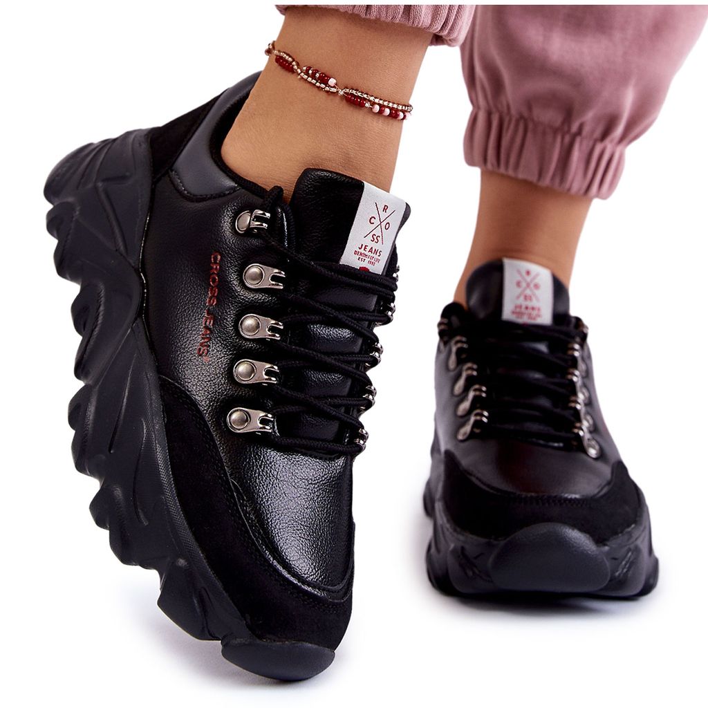 Damen Sneakers auf der Plattform Cross Jeans KK2R4073C Schwarz 37