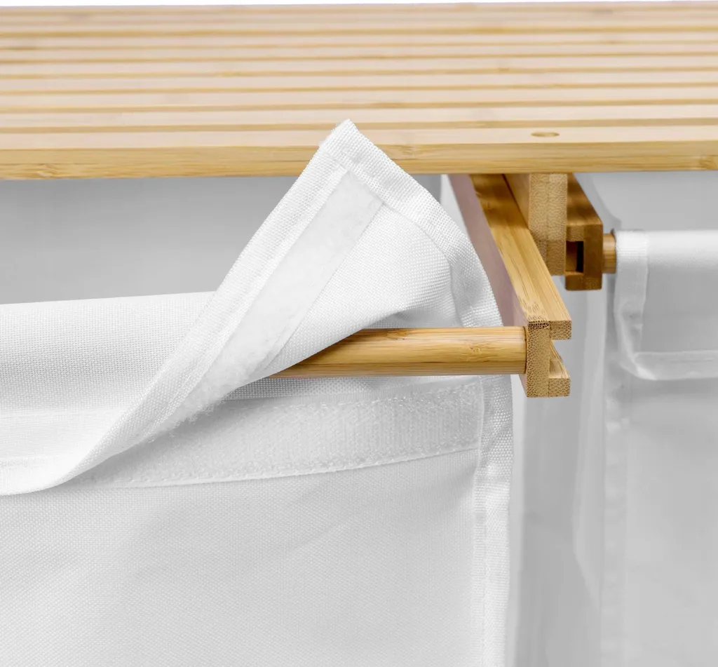 Corbeille à linge HANOI double compartiment bambou - Design et durable - 8