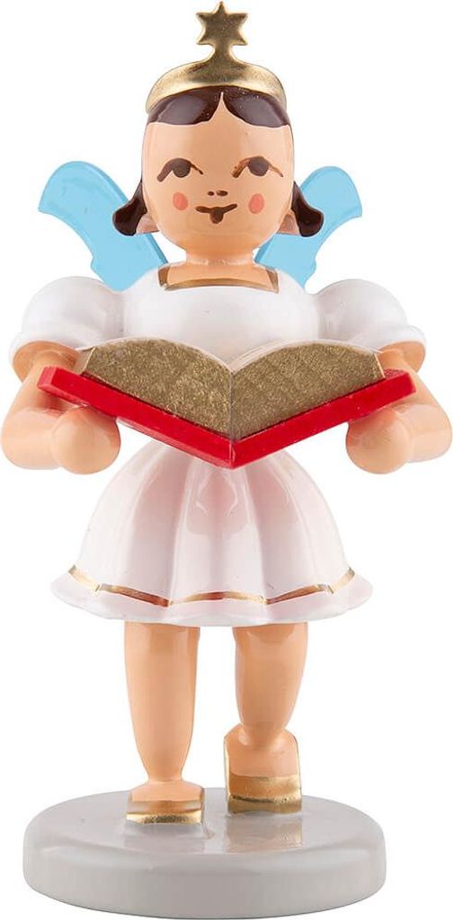 Kurzrockengel mit Märchenbuch, farbig (6,6cm) von Blank Kunsthandwerk