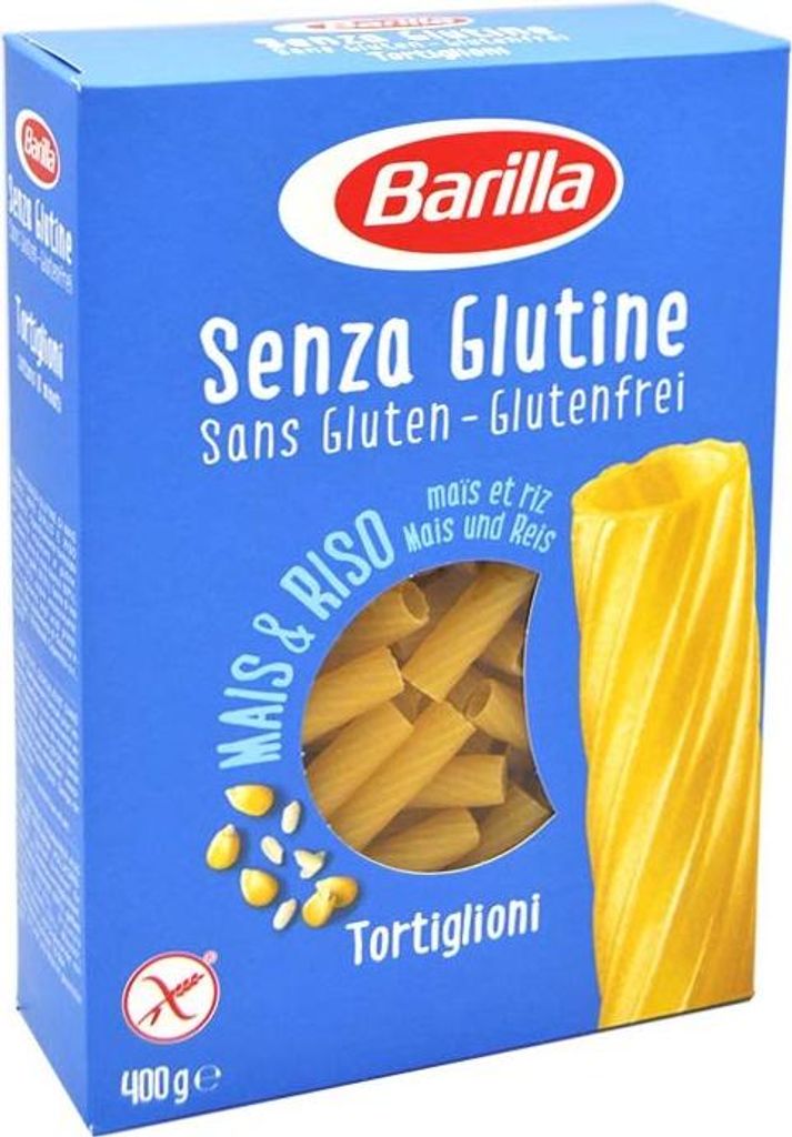 Barilla Senza Glutine Tortiglioni 8 x 400g = 3200g Glutenfreie Teigwaren aus Mais- und Reismehl