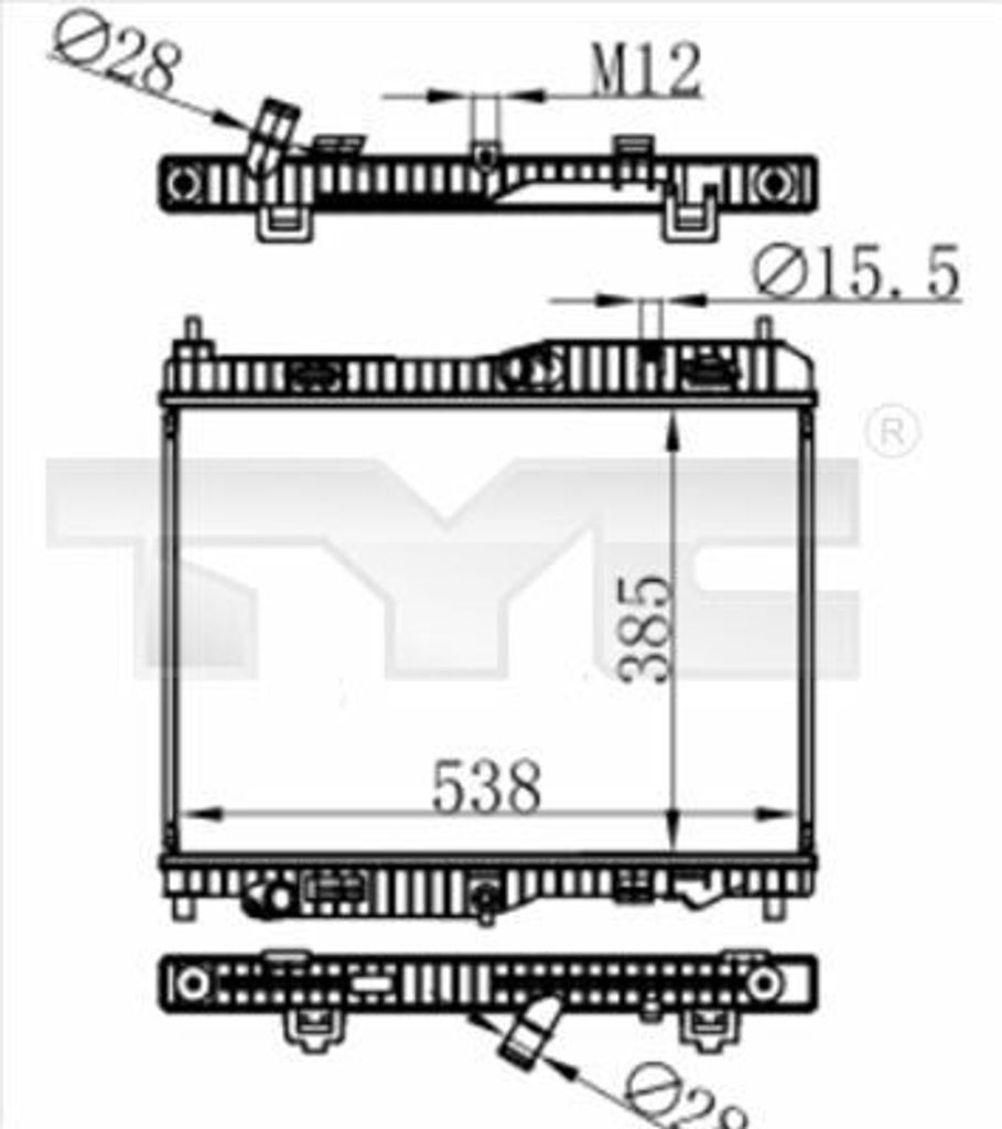 TYC 710-0059 Kühler Wasserkühler Motorkühler für FORD Fiesta Mk7 Schrägheck Puma SUV ECOSPORT Tourneo Courier MPV TRANSIT COURIER Kasten