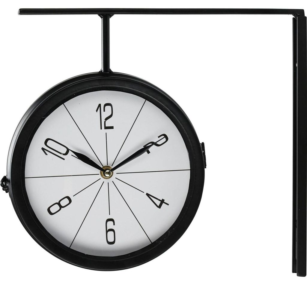 Doppelseitige Wanduhr schwarz modernes Design 30 cm Produktbild 