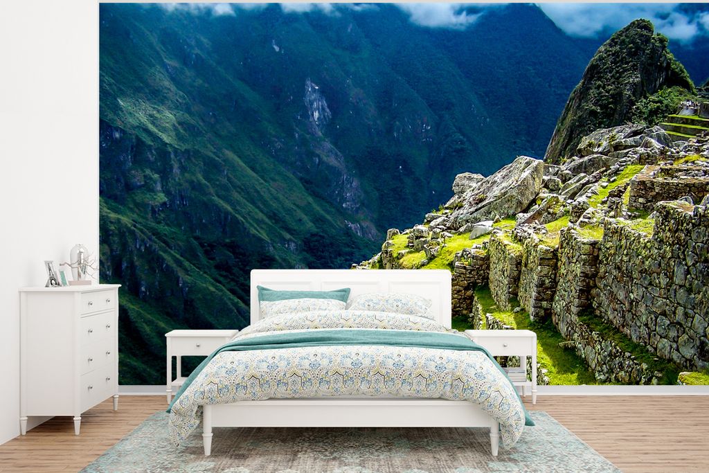 MuchoWow Fototapete für Wohnzimmer oder Schlafzimmer Wandtapete Vinyl Motivtapete Inka-Pässe von Machu Picchu nach Peru - 400x300 cm - Papierta...