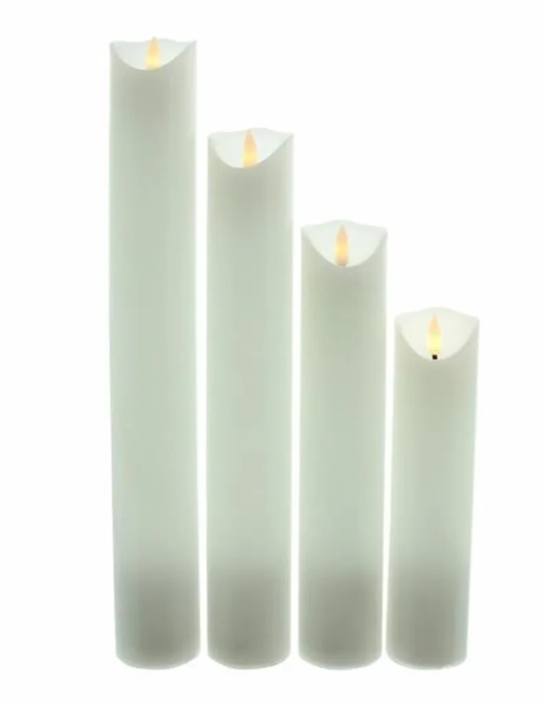 Bougie LED sans flamme sécurisée : 4 bougies en cire blanche avec timer