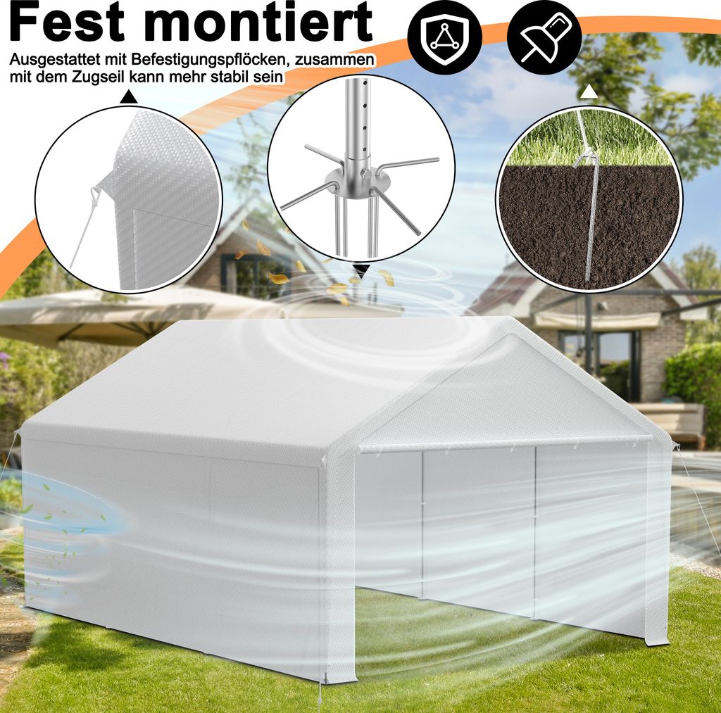 LARS360 Lagerzelt 46 m  Gertezelt Winterfest mit Dach &