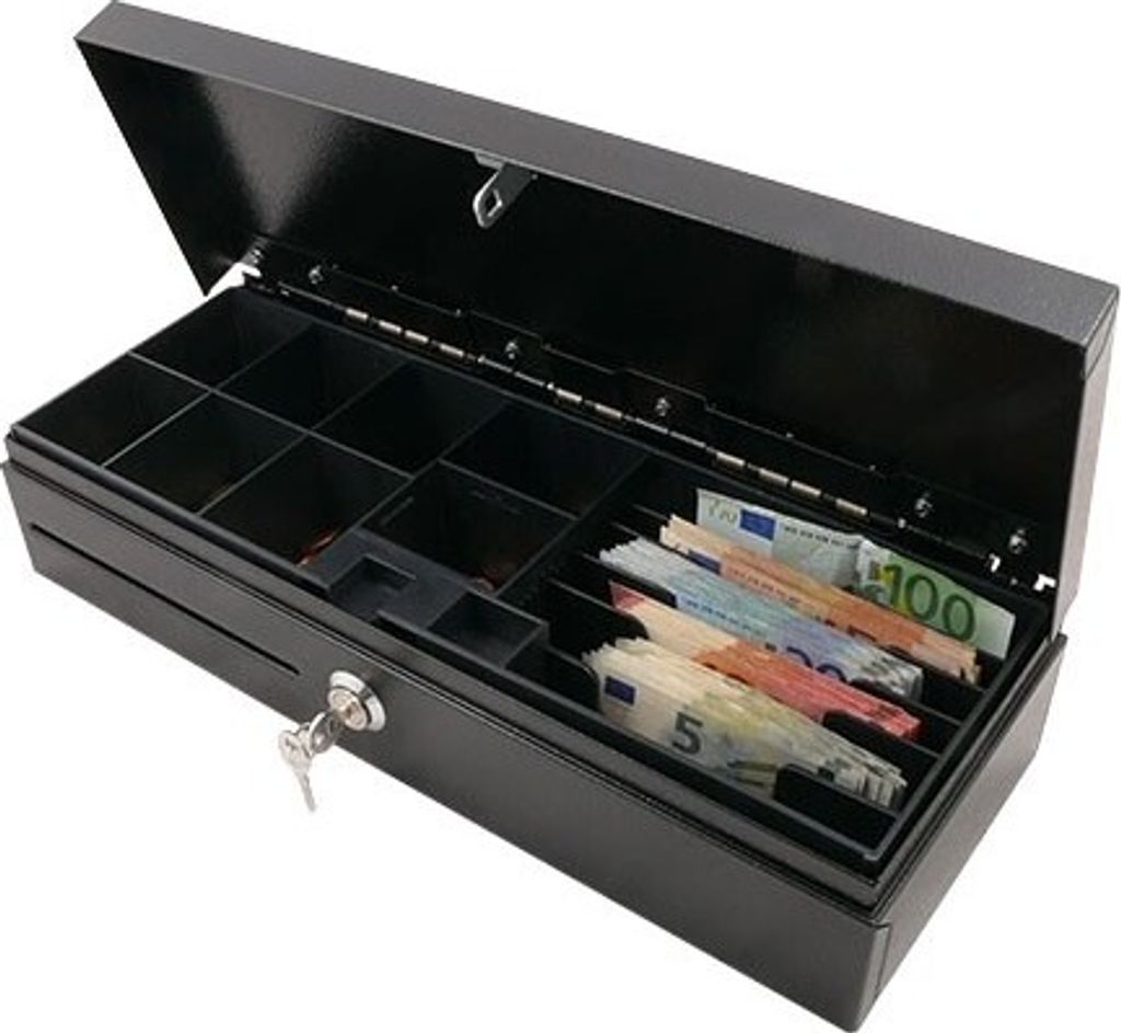 AC-F460 - Springdeckel-Kassenlade, anthrazit, 24V EPS-Anschluss mit Microschalter (POS-303)