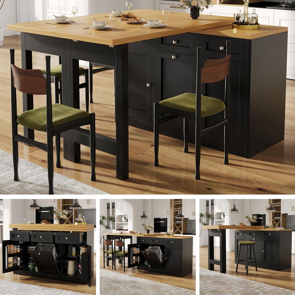 Ausziehbarer Bartisch (120-200 cm) mit Schublade & Produktbild 