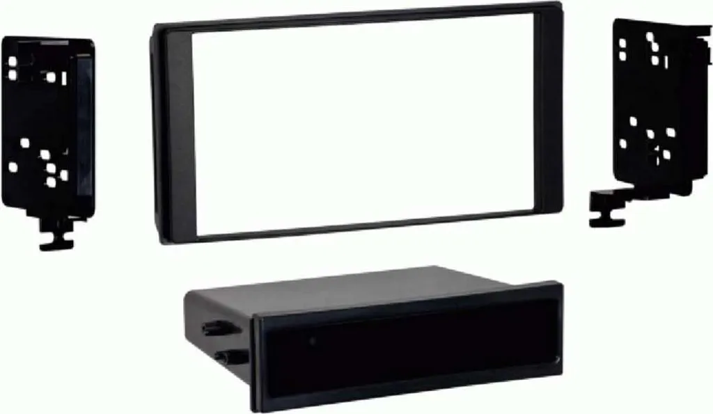 Façade autoradio 2-DIN ABS robuste avec tiroir de stockage amovible