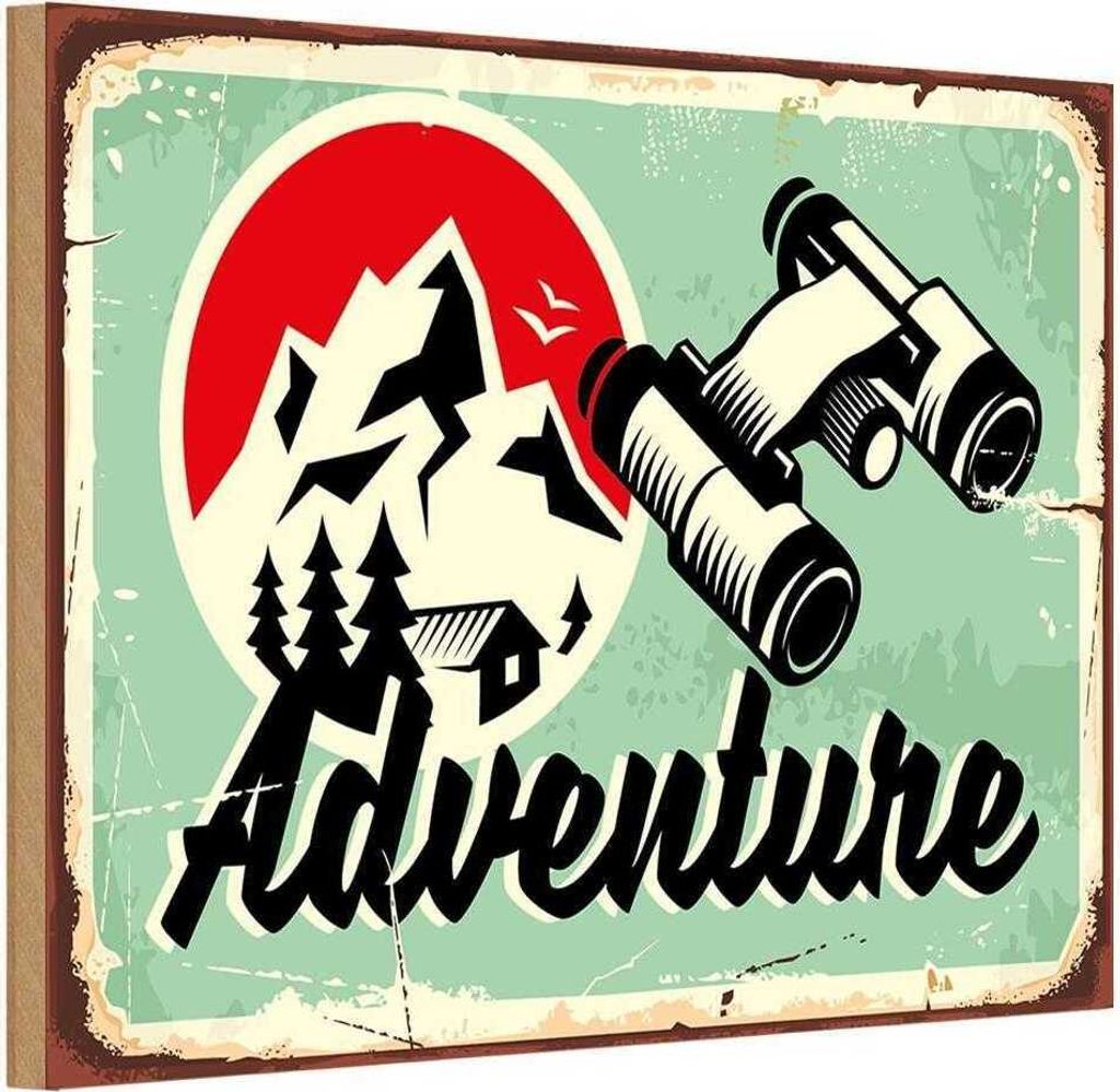 vianmo Holzschild 20x30 cm Adventure Abenteuer Outdoor Reisen