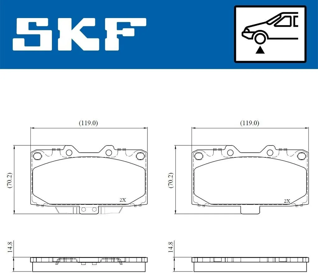 Plaquettes de frein SKF VKBP 80816 A haute durabilité pour S14 200SX