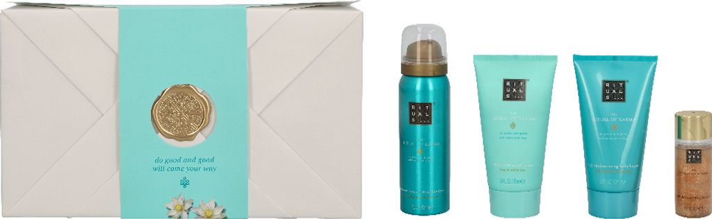 Rituals Karma Set Shimmer Oil 30ml/Body Scrub Clay 70ml/Foaming Shower Gel 50ml/Body Lotion 70ml 220 ml