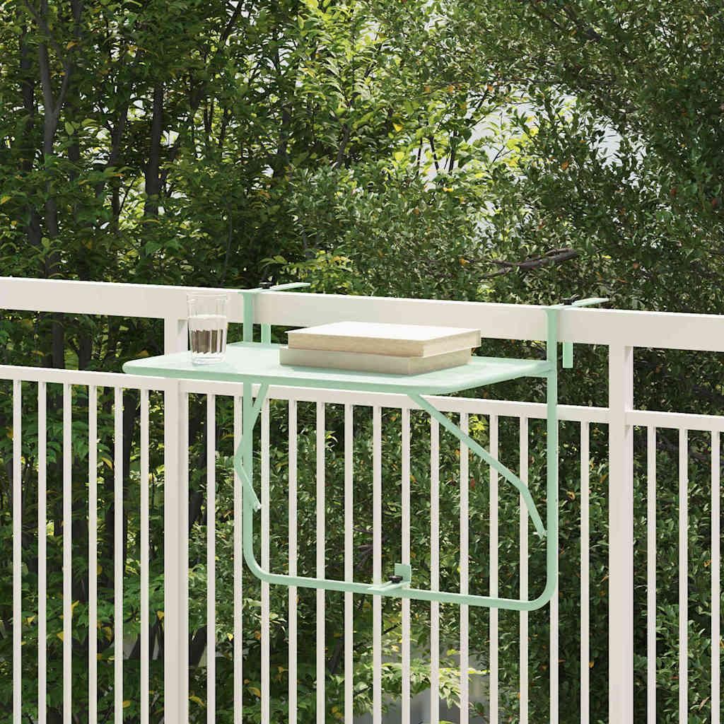 Möbel Hängender Balkontisch Mintgrün 60 x 39 x 65 cm Stahl - Gartentische 42008072