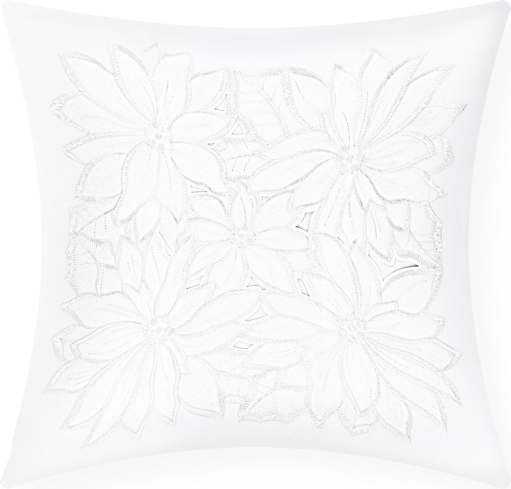 2er Set Kissenbezüge 40x40cm bestickt mit Blumen