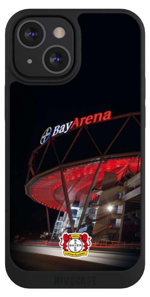 NIVOCASE Handyhülle für Apple iPhone 13 Mini Hülle NIVOpure Case Schwarz Bayer 04 Leverkusen Offizielles Lizenzprodukt Stadion