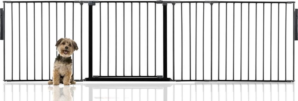 Bettacare Premium Mehrfachpaneel Flexibles Haustiergitter, Bis zu 272cm Breit , Schwarz
