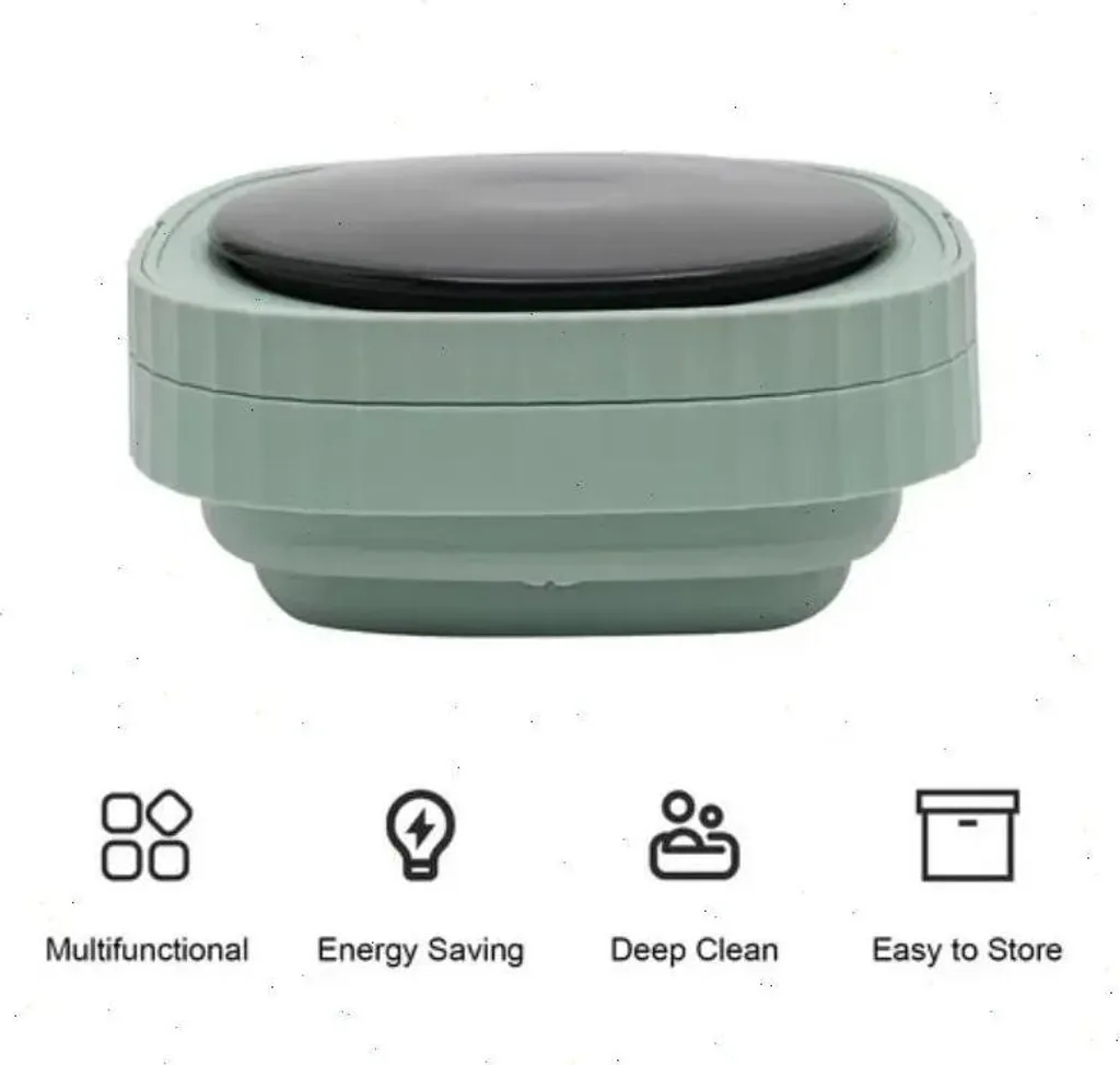 Machine à laver portable pliable 6L - Mini lave-linge bébé vert et compact - 4