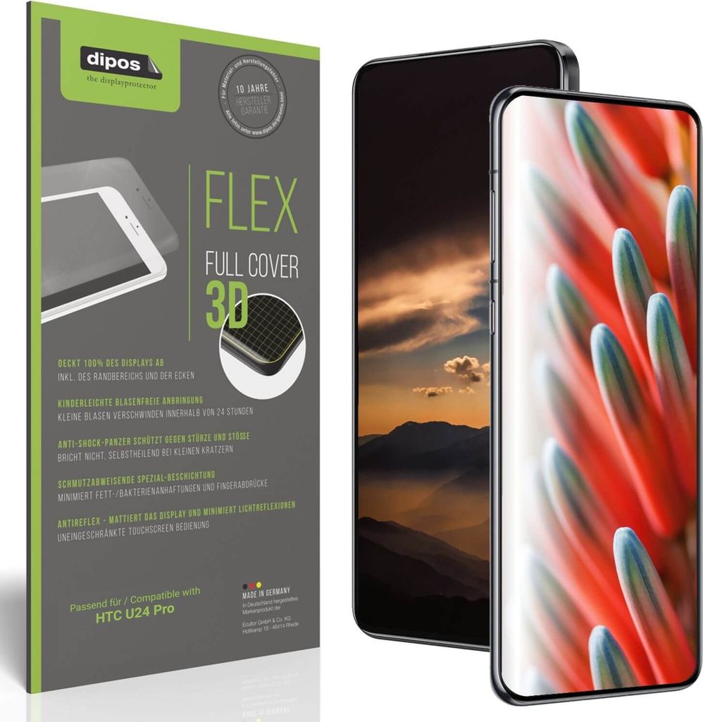2x Full Cover Schutzfolie matt für HTC U24 Pro Panzerfolie Anti-Shock