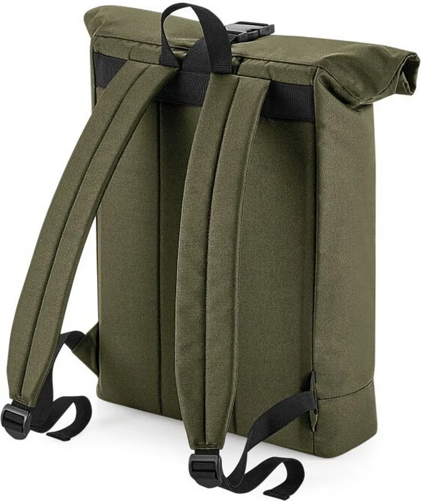 Zaino Roll Top Bagbase BC5007 Verde - Trendy, Capiente e Laptop Ready