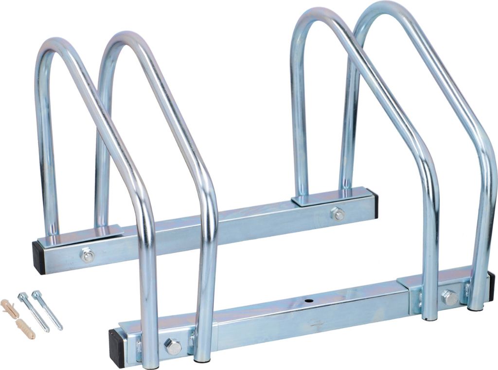 Dunlop Fahrradständer für 2 Fahrräder Aluminium - Für Wand- oder Bodenmontage