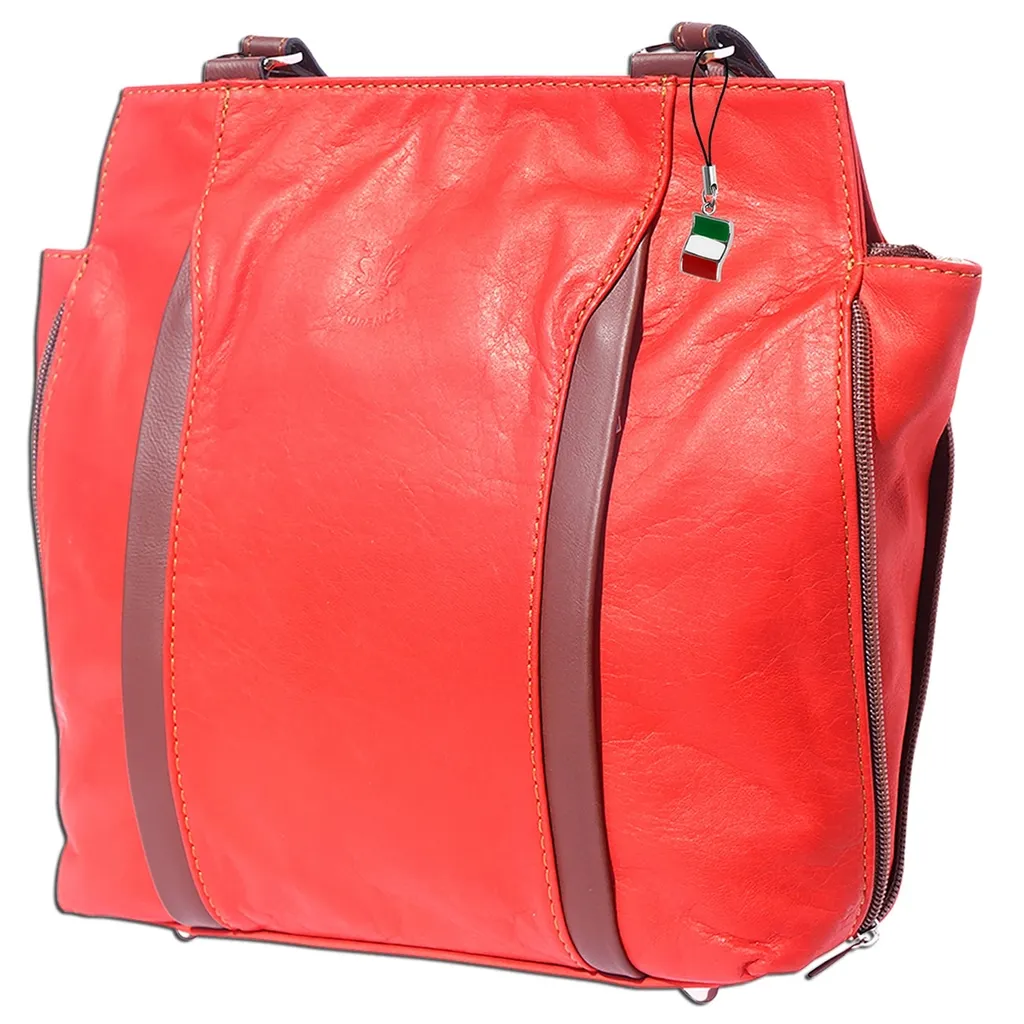 Zaino Donna Florence Pelle Rosso Marrone OTF608R | City Bag Italy