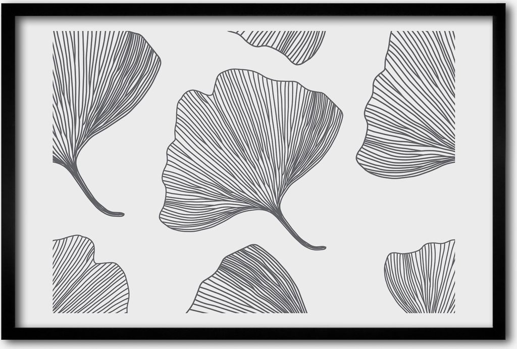 Bild 60x40 MDF-Rahmen, Wandkunst Ginkgo Produktbild 