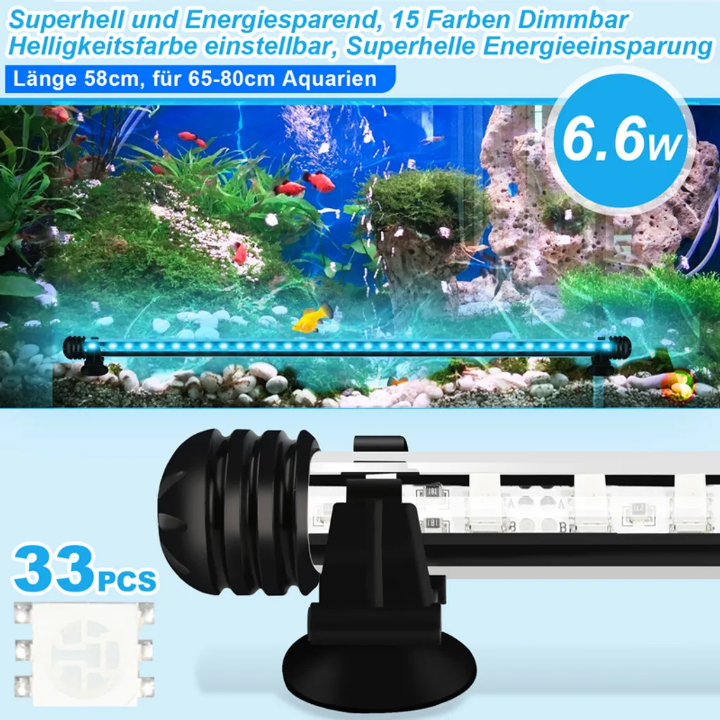 Offerta Yakimz 58cm LED Acquario: Timer, IP67 e Telecomando Inclusi - 2