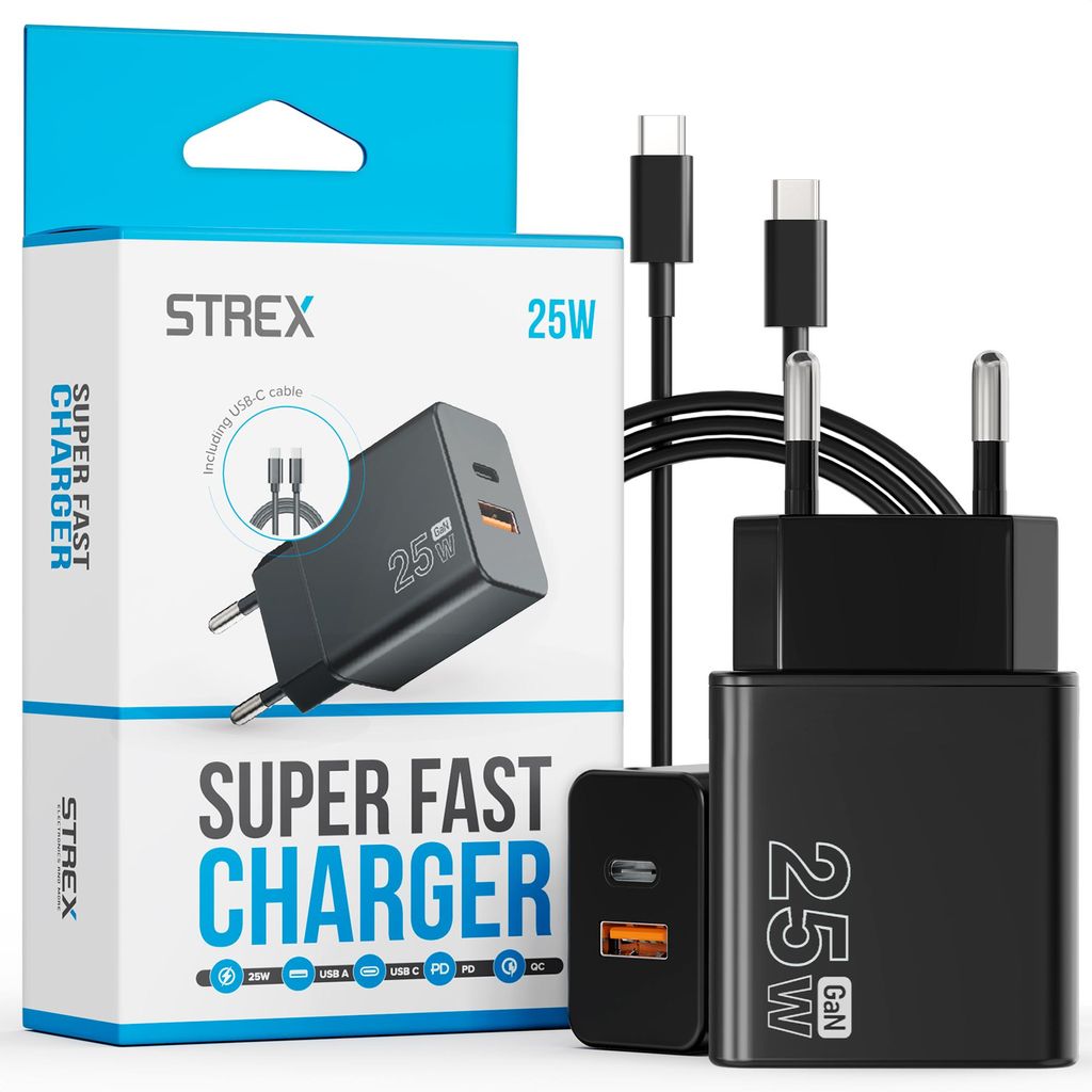 Strex USB-Ladegerät 25W - Schnellladegerät mit USB-A & Produktbild 