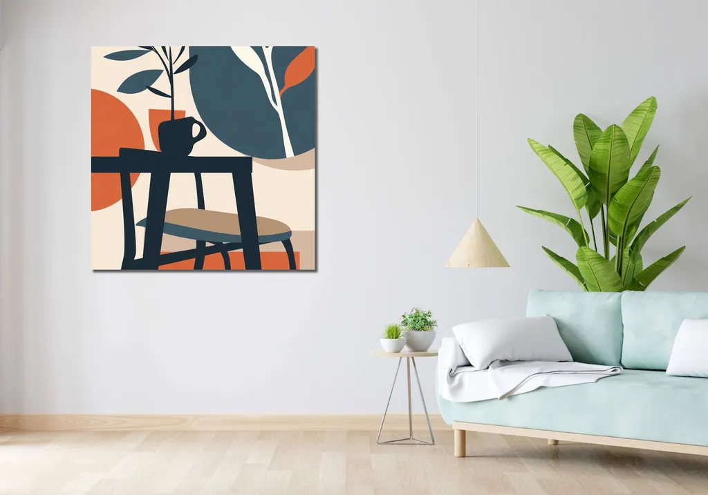 Quadro 100x100 cm Mattina all'ombra degli alberi - 2