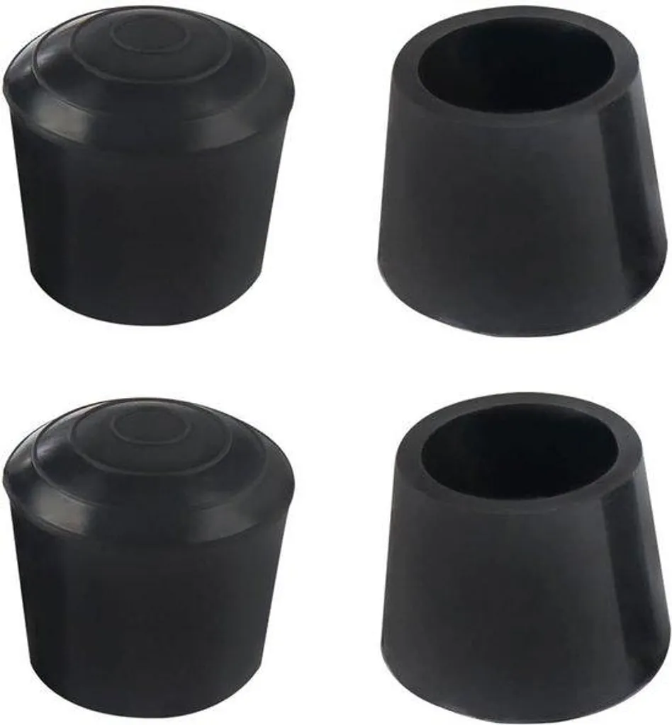 Stop aux bruits de chaise : embouts caoutchouc 19 mm noirs - Lot de 4