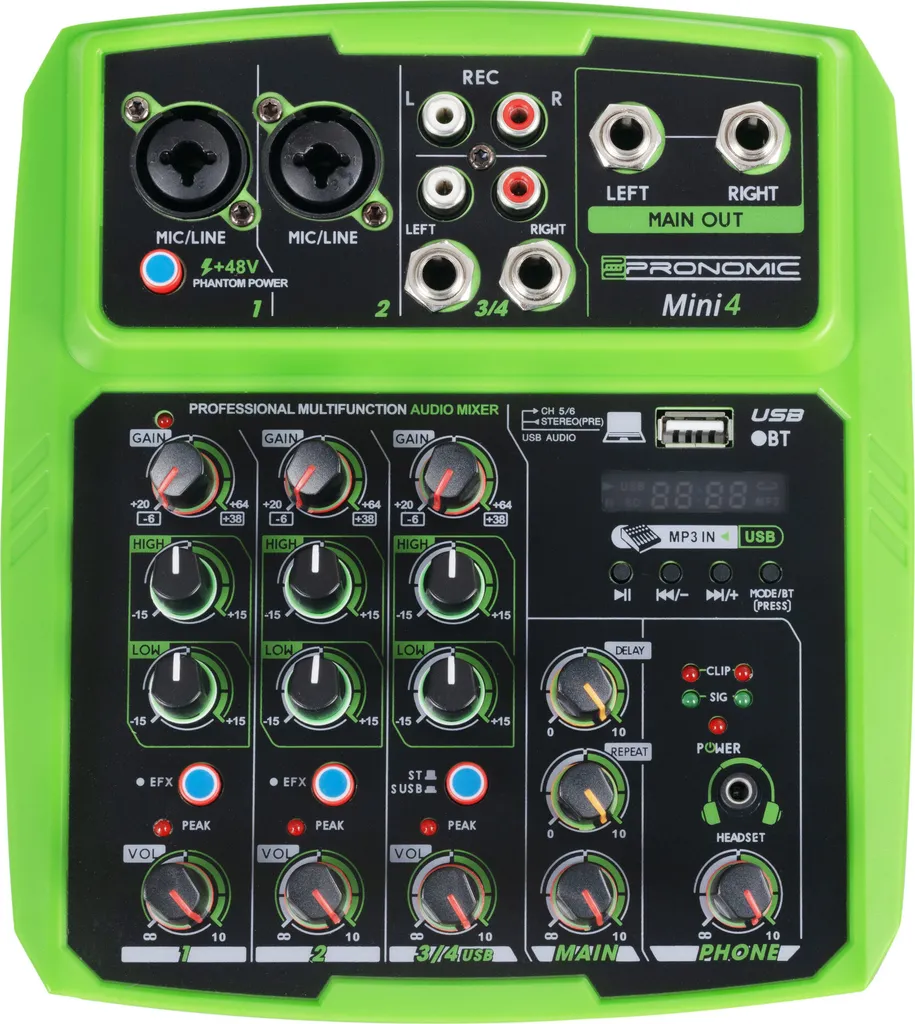 Pronomic Mini4 Mixeur idéal pour podcast streaming et enregistrement PC