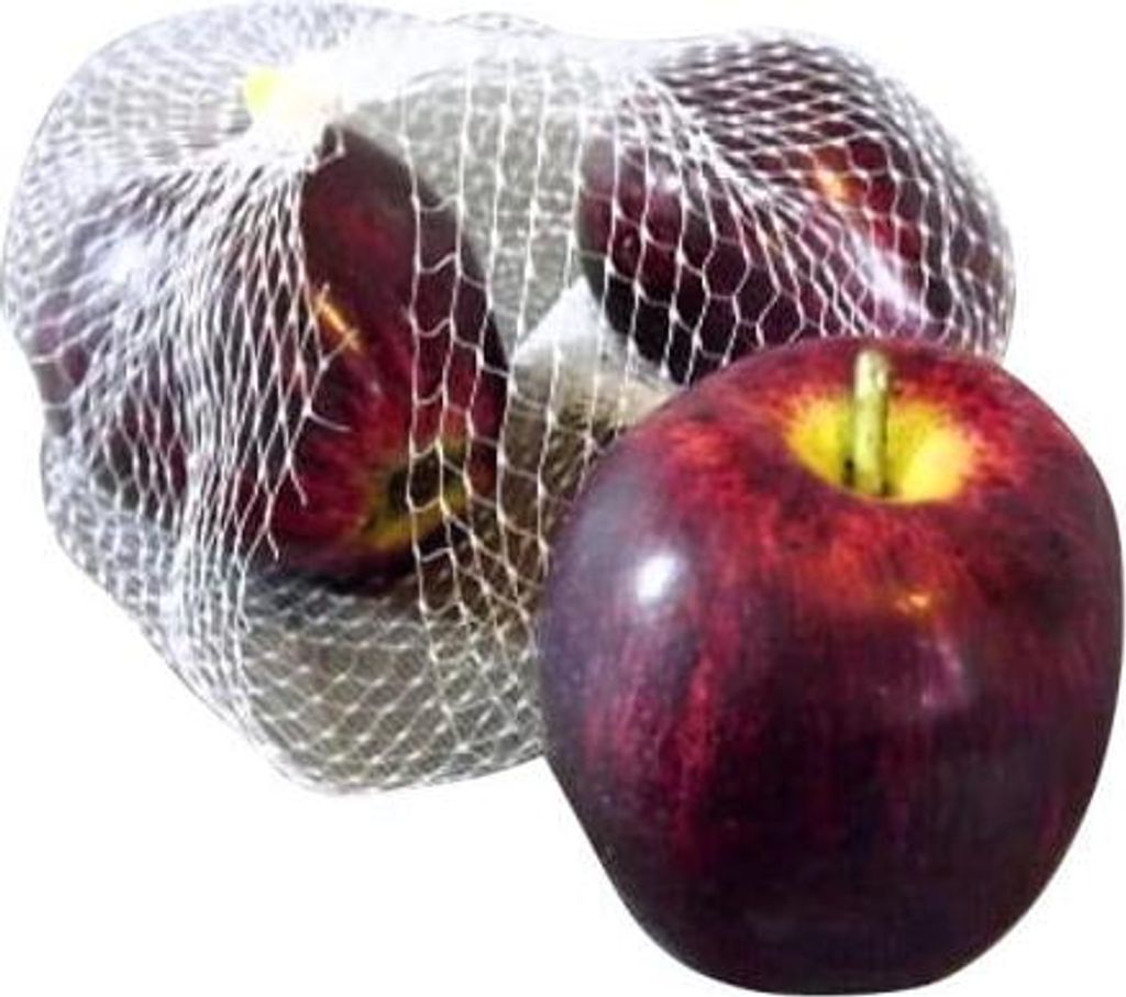 Bordowe Jabłka w Siatce, Rozmiar 7x9 cm - Pakiet 3 Sztuk Zdjęcie produktu 