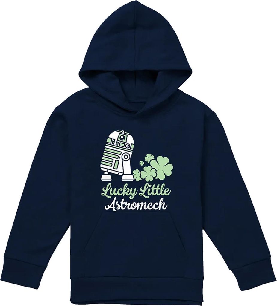 Star Wars - "Lucky Astromech" Kapuzenpullover für Kinder, St Patricks-Tag TV24486 (128) (Marine)