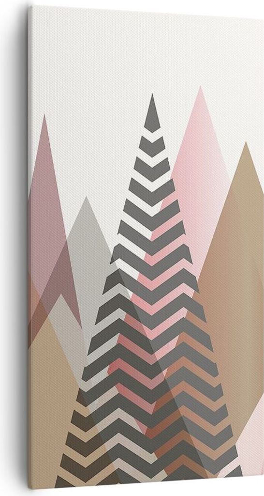 Bild auf Leinwand - Leinwandbild - Einteilig - Berge Dreiecke Abstraktion - 55x100cm - Wand Bild - Wanddeko - Wandbilder - Leinwanddruck - Bilder -...