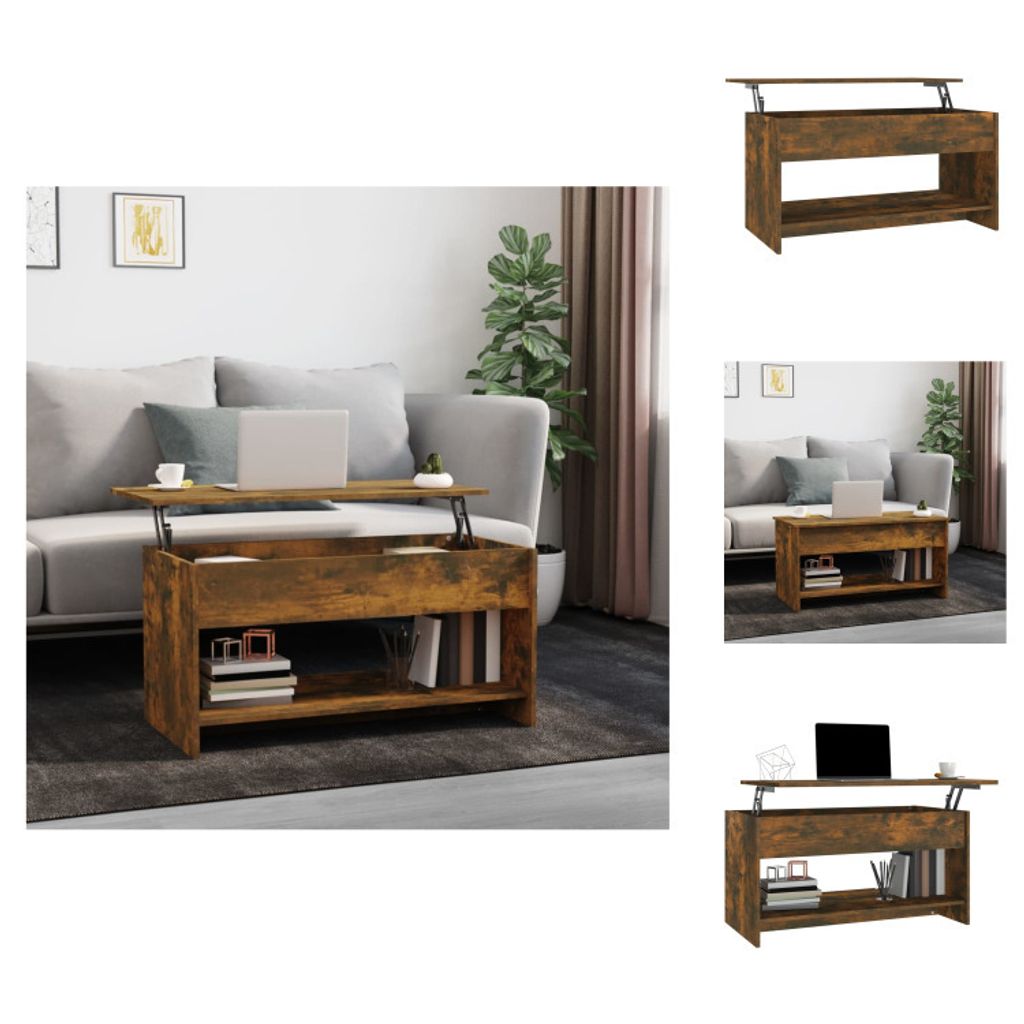 vidaXL Couchtisch Räuchereiche 102x50x52,5 cm Holzwerkstoff - Couchtische