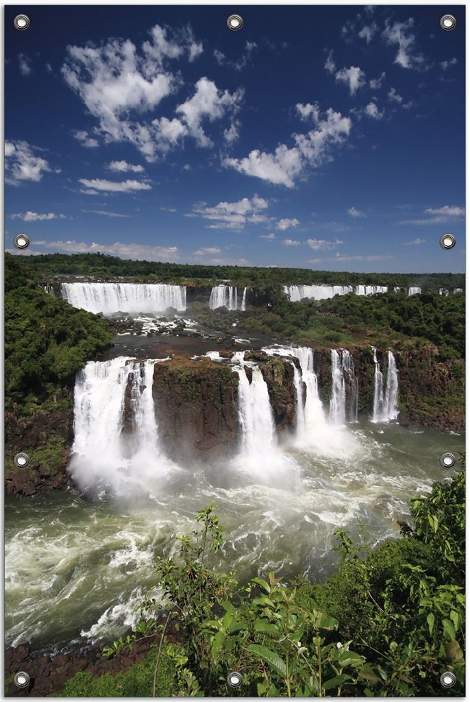 Wallario Outdoor-Poster für Garten oder Balkon, Motiv Iguazu-Wasserfälle, in ca. 80 x 120 cm