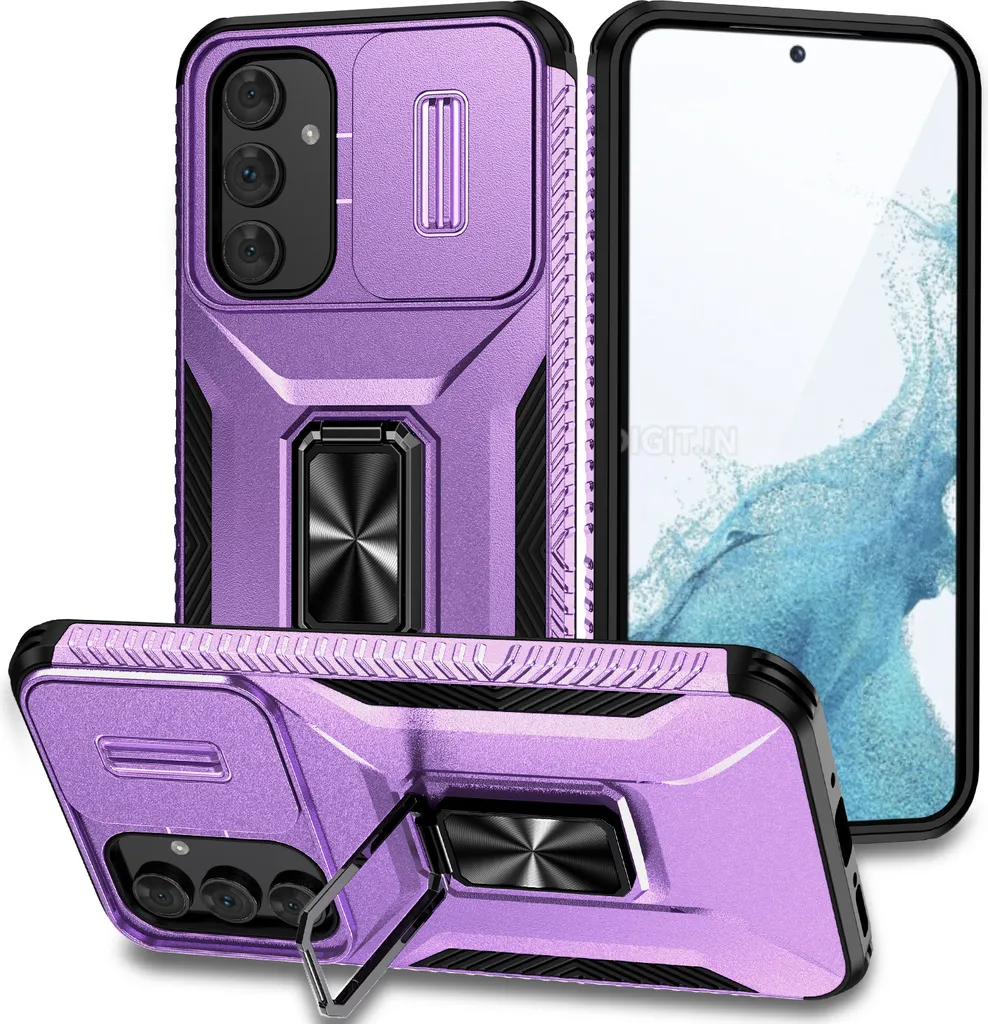 Custodia Militare Samsung A54 5G Viola - Doppio Strato e Stand Anello