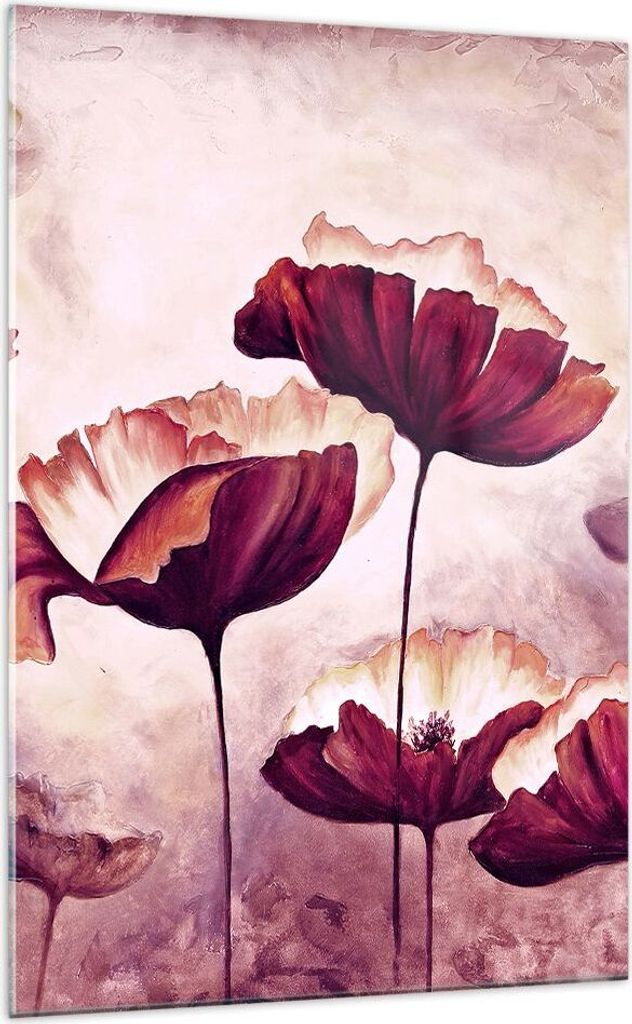 Bilder auf glas - Einteilig - Mohn Blume Wiese - 70x100cm - Glasbilder - Wandbilder - Bilder - zum Aufhängen bereit - Wanddekoration aus Glas - Gl...