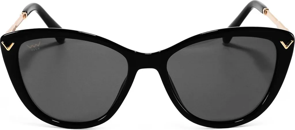 Lunettes de soleil ovales femmes Vuch Amra Black Glass avec verres noirs