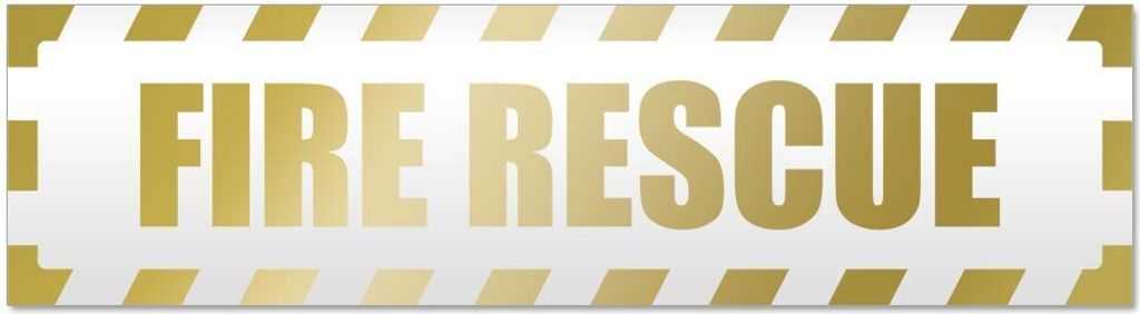 Kiwistar Fire Rescue gestreift Magnetschild Schild magnetisch - 20cm Gold - Magnetfolie für Auto PKW Kfz