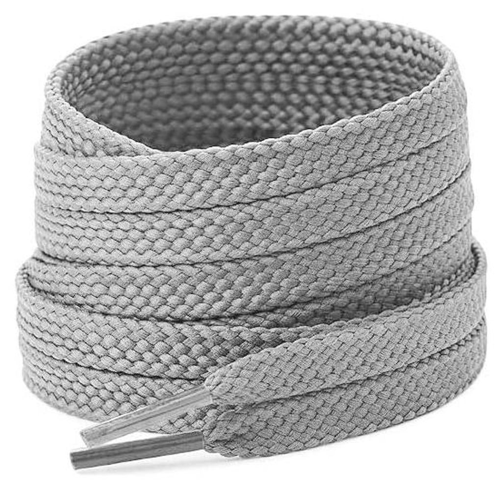 schnuersenkel flach breit 1cm grau