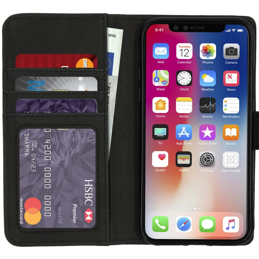 iMoshion Custodia Portafoglio per iPhone X e Xs - Azzurro Business - 3