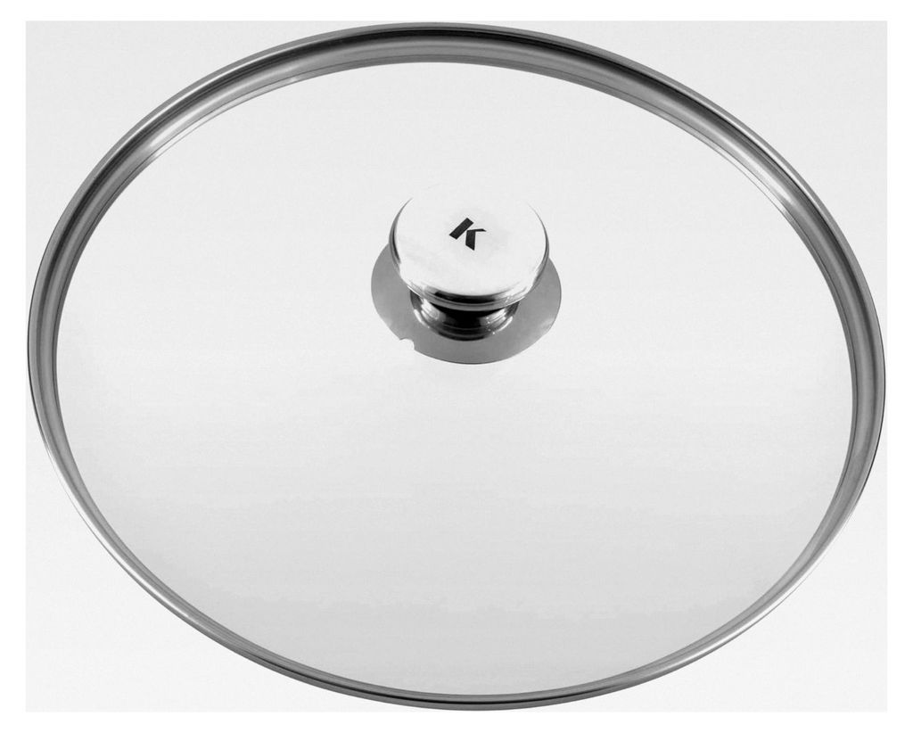 Universal-Pfannendeckel 28 cm aus Edelstahl, Glasdeckel spülmaschinengeeignet mit Überlaufschutz